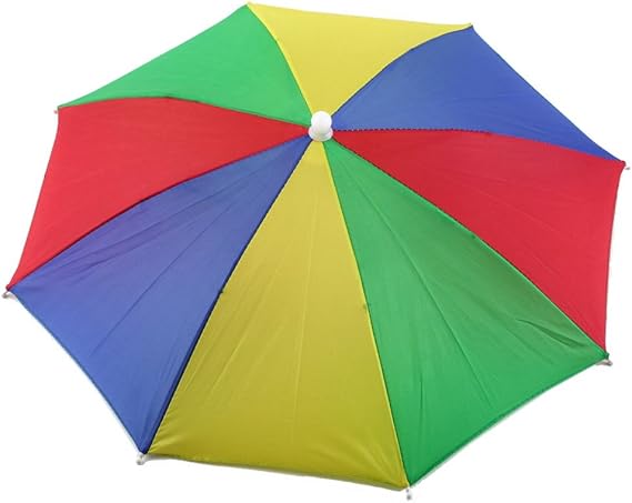 Colorful Hands-Free Umbrella Hat – Waterproof Portable Sun & Rain Cap for Outdoor Activities