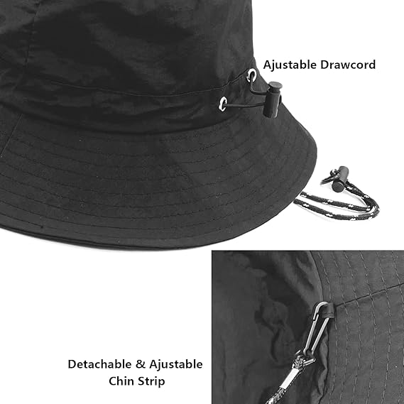 Waterproof Rain Hat – Foldable Outdoor Bucket Hat with Wide Brim, Adjustable Chin Strap, Sun & Rain Protection, Lightweight and Breathable for Hiking, Camping, Cycling, and Everyday Use
