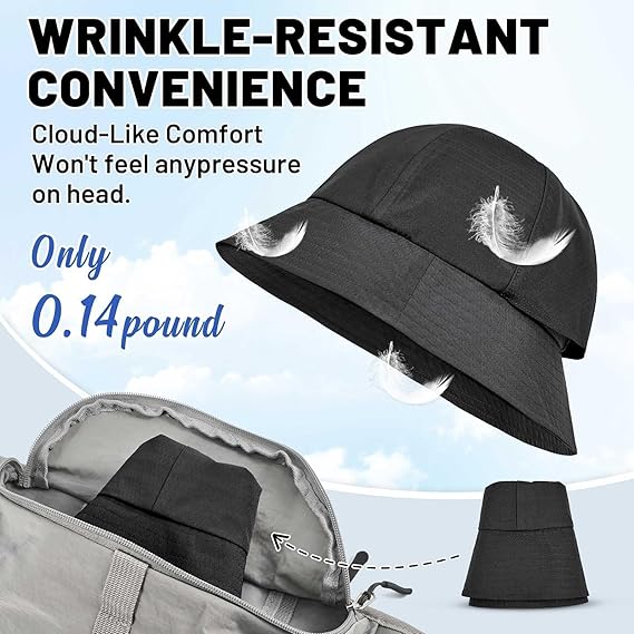 Waterproof Bucket Rain Hat with Adjustable Chin Strap – Unisex Outdoor Rainproof and Sun Protection Hat
