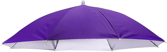 Purple Hands-Free Waterproof Umbrella Hat – Lightweight Portable Rain & Sun Protection Cap for Fishing, Cycling, Gardening, Camping