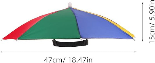 Colorful Hands-Free Umbrella Hat – Waterproof Portable Sun & Rain Cap for Outdoor Activities