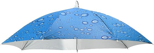 Large Hands-Free Waterproof Umbrella Hat – Blue Rainproof and Sun-Protective Head Umbrella, Foldable and Portable for Outdoor Cycling, Fishing, Hiking, and Camping
