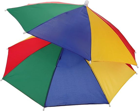 Colorful Hands-Free Umbrella Hat – Waterproof Portable Sun & Rain Cap for Outdoor Activities