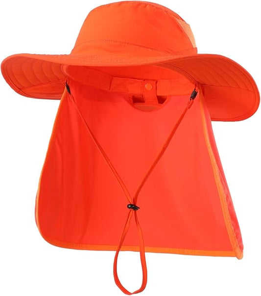 Waterproof Sun and Rain Hat with Neck Flap – Unisex Wide Brim Outdoor Cap, Adjustable, Quick-Dry & Breathable for Hiking, Fishing, Camping