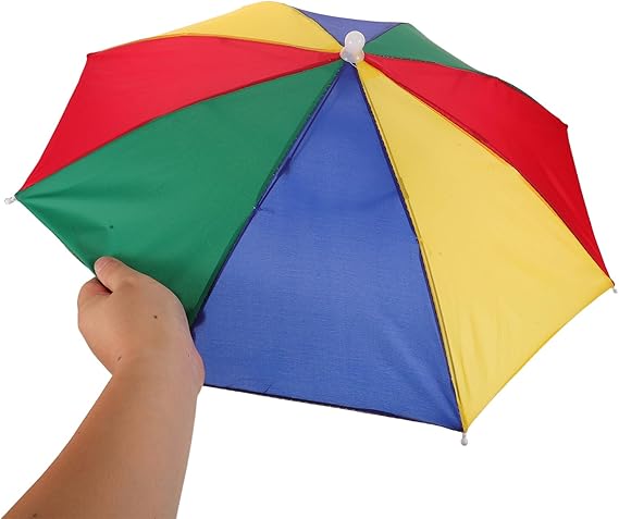 Colorful Hands-Free Umbrella Hat – Waterproof Portable Sun & Rain Cap for Outdoor Activities