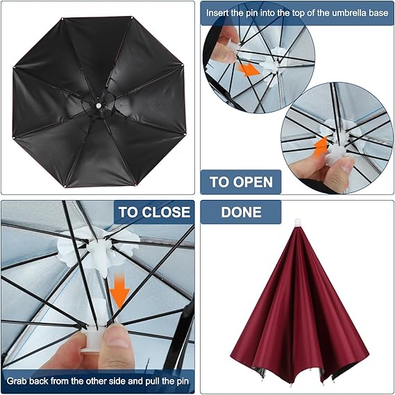 Hands-Free Waterproof Umbrella Hat – Lightweight Portable Rain & Sun Protection Cap for Outdoor Fishing, Cycling, Hiking, Camping, Gardening