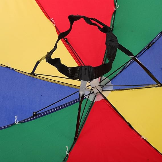Colorful Hands-Free Umbrella Hat – Waterproof Portable Sun & Rain Cap for Outdoor Activities